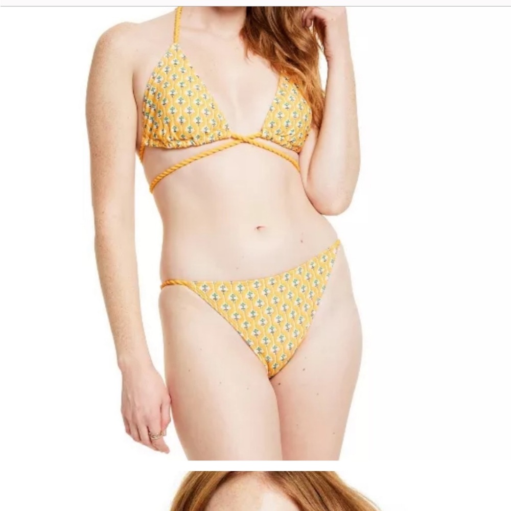 RHODE Yellow Floral Bikini